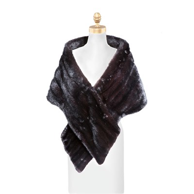 Lot 1155 - Black Mink Tapered Rectangular Stole Black...