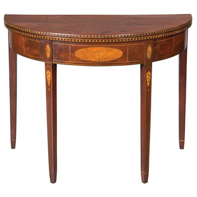 Lot 127 - Federal Inlaid Mahogany Fold-Over Card Table...