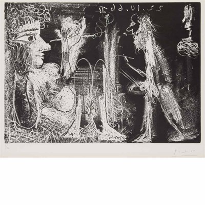 Lot 474 - Pablo Picasso MODELE AU FUME---CIGARETTE (B....