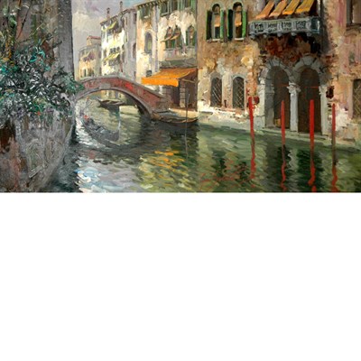 Lot 76 - Gino Salviati Italian, 1911-1998 Canal a...
