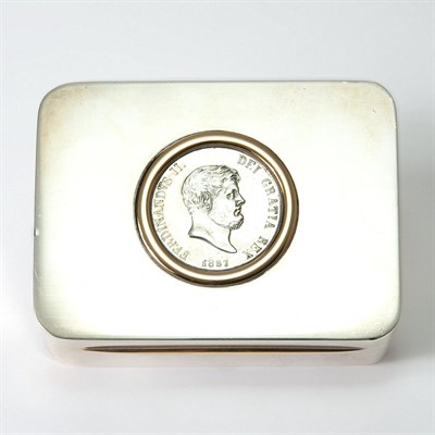Lot 292 - Bugari Coin Inset Sterling Silver Box