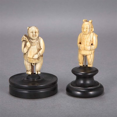 Lot 258 - Two Chinese Ivory Figures of Boys 19th Century...
