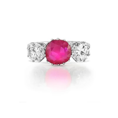 Lot 395 - Platinum, Ruby and Diamond Ring