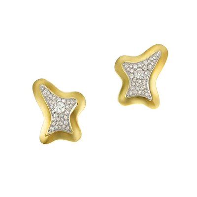 Lot 99 - Pair of Gold and Diamond Earclips, Fred Leighton