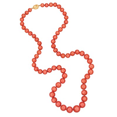 Lot 333 - Long Coral Bead Necklace