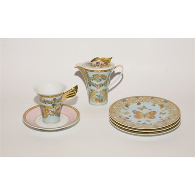 Lot 388 - Versace Porcelain Dinner Service In the Le...