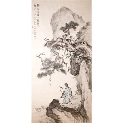 Lot 175 - Chinese Ink and Color on Paper Painting of a...