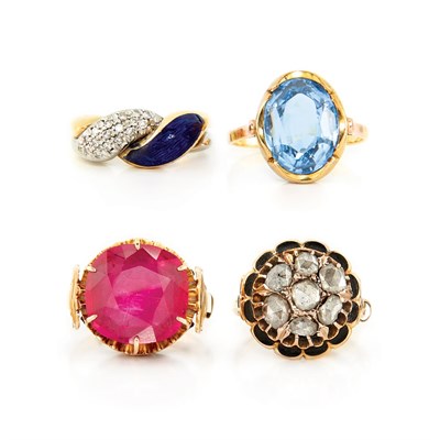 Lot 921 - Group of Gold, Gold-Filled and Silver Rings