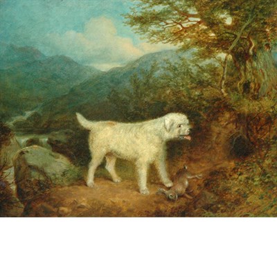 Lot 101 - English School 19th Century A Hunting Dog with...