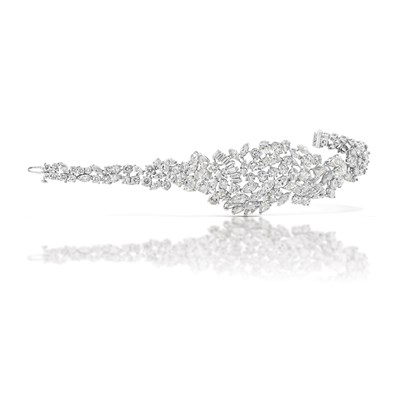 Lot 580 - Platinum and Diamond Bracelet
