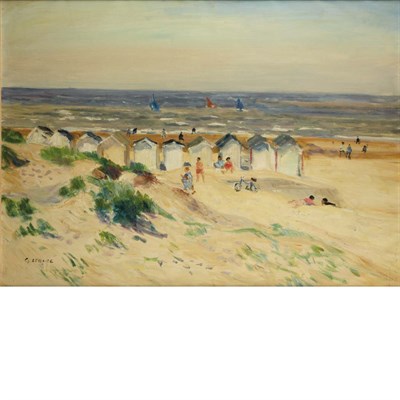 Lot 79 - Gaston Sebire French, 1920-2001 Plage du...