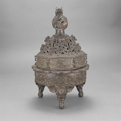 Lot 263 - Chinese Bronze Censer Late 19th century Height...