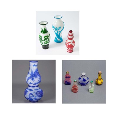 Lot 256 - Group of Four Chinese Glass Vases; Together...