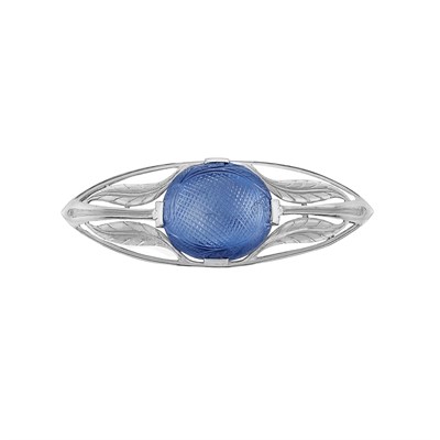 Lot 516 - Arts and Crafts Platinum and Carved Sapphire Brooch, Tiffany & Co.