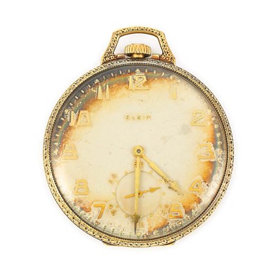 Lot 159 - Gentleman's Gold Open Face Pocket Watch, Elgin
