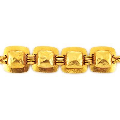 Lot 1193 - Gold-Tone Metal Nugget Bracelet