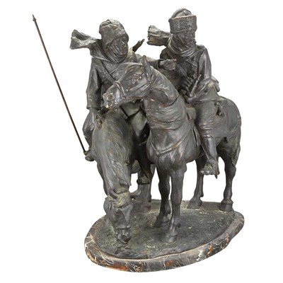 Lot 288 - Bronze Equestrian Group of Two Cossacks Cast...