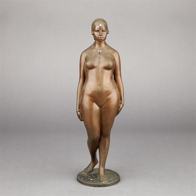 Lot 486A - Continental Art Deco Bronze figure of a Woman...