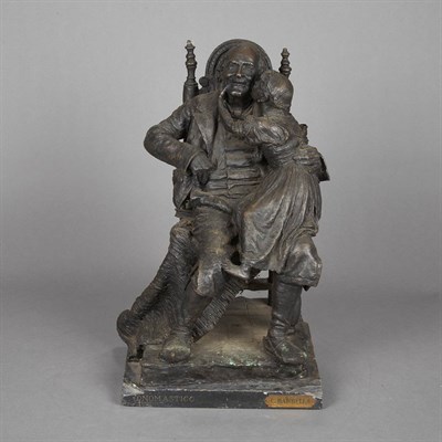 Lot 482 - Italian Bronze Figural Group of a Grandfather...