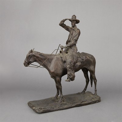 Lot 490 - Bronze Equestrian Group Titled The Working...