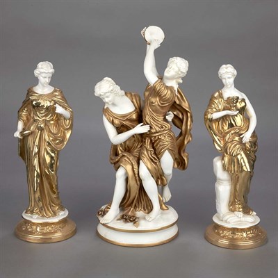Lot 493 - Group of Neoclassical Style Parcel Gilt and...