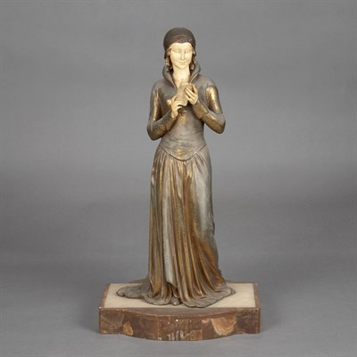 Lot 415 - French Art Deco Gilt-Metal and Carved Ivory...