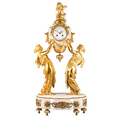 Lot 142 - Louis XVI Style Gilt-Bronze and White Marble...