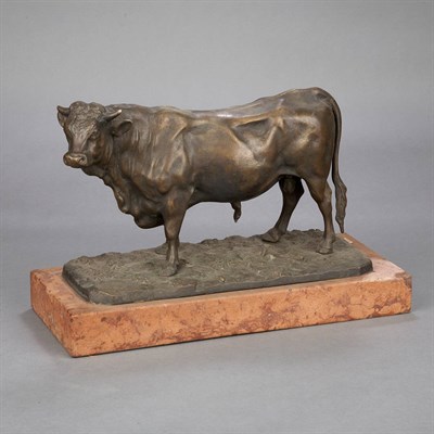 Lot 124 - Continental Bronze Figure of a Cow Modeled in...
