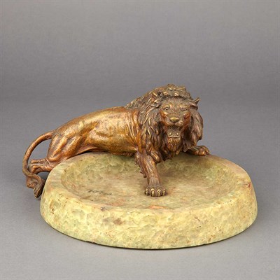 Lot 406 - Bronze and Green Onyx Animalier Centerpiece...