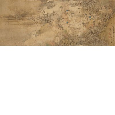 Lot 643 - Chinese School 19th Century Scholars at a...