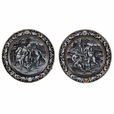 Lot 287 - Two Limoges Parcel Gilt Grisaille Enamel...