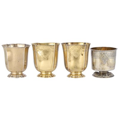 Lot 406 - Group of Four Franco-German Silver Gilt...
