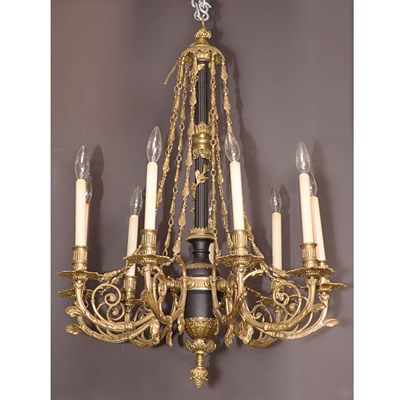 Lot 460A - Louis XVI Style Metal and Glass Chandelier...