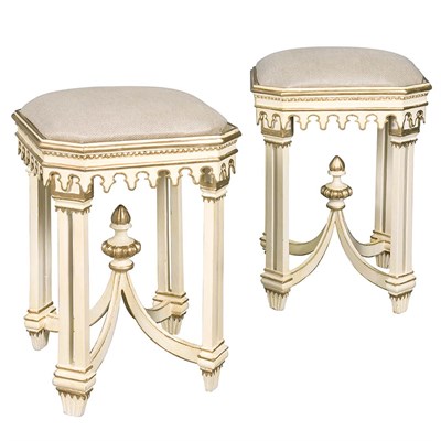 Lot 578 - Pair of Victorian Gothic Revival Painted and...