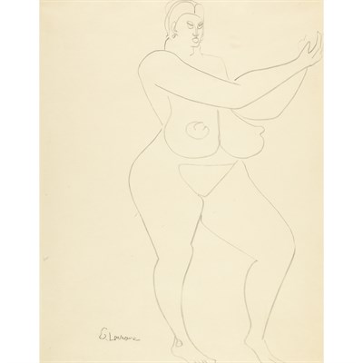 Lot 1 - Gaston Lachaise American, 1882-1935 Nude, Arms...