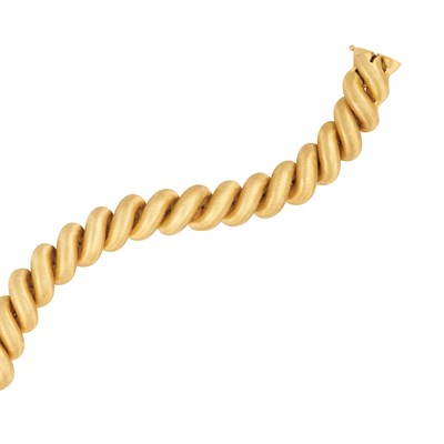 Lot 440 - Gold "Torchon" Bracelet, Buccellati