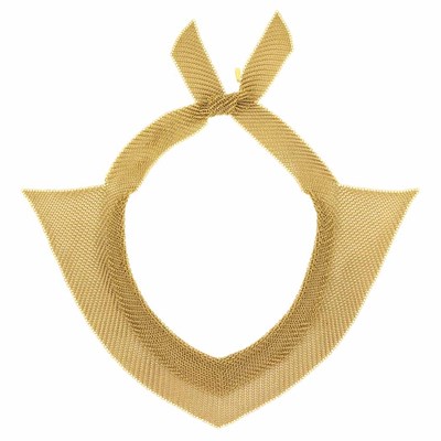 Lot 445 - Gold Mesh Bib Necklace, Tiffany & Co., Elsa Peretti