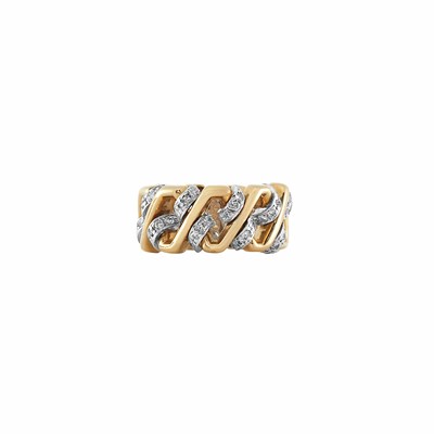 Lot 183 - Gold, Platinum and Diamond Band Ring, David Webb