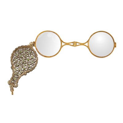 Lot 439 - Gold, Silver and Peridot Lorgnette, Mario Buccellati