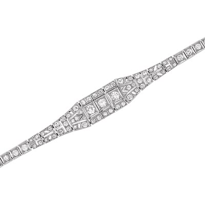 Lot 61 - Platinum and Diamond Bracelet