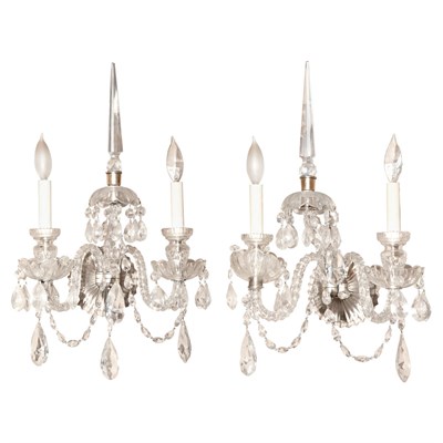 Lot 307 - Pair of George III Style Cut Colorless Glass...