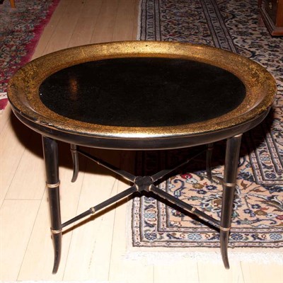 Lot 290 - Victorian Gilt Decorated Papier Mache Tray on...