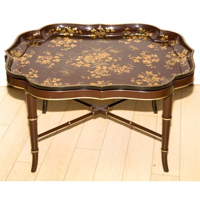 Lot 584 - Victorian Papier Mâché Tray on Stand Length 31...