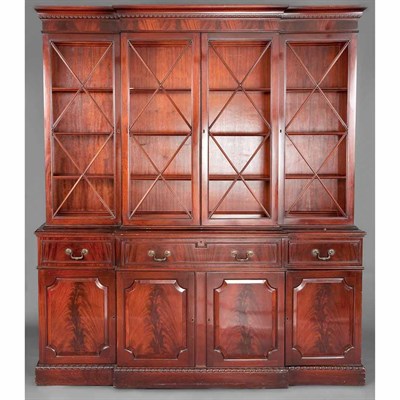Lot 1268 - George III Style Mahogany Secretary Breakfront...