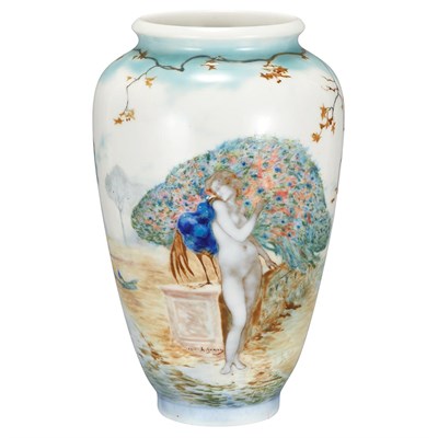 Lot 500 - Sevres Art Nouveau Painted Porcelain Vase...