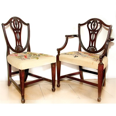 Lot 379 - Set of Six George III Style Mahogany Dining...