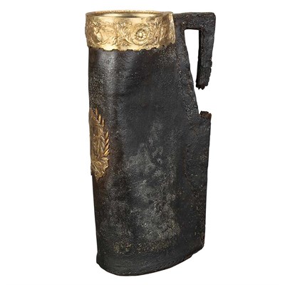 Lot 405 - English Silver Mounted Leather Flagon Mid 17th...