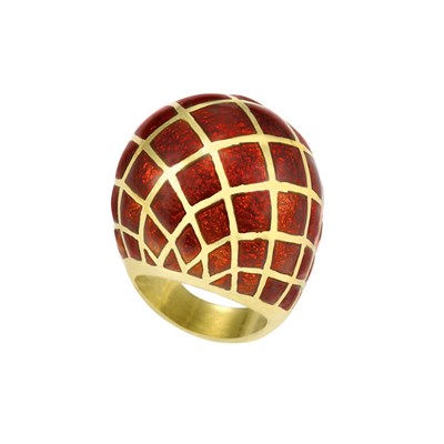 Lot 432 - Gold and Enamel Dome Ring, David Webb