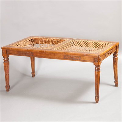 Lot 1104 - Louis XVI Style Walnut and Caned Bench With a...