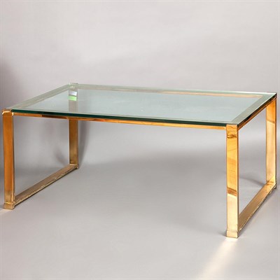 Lot 1133 - Brass and Glass Low Table Height 16 1/2 inches,...
